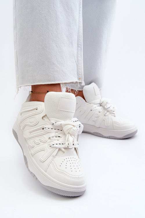 Women's White Faux Leather Sneakers Berilla