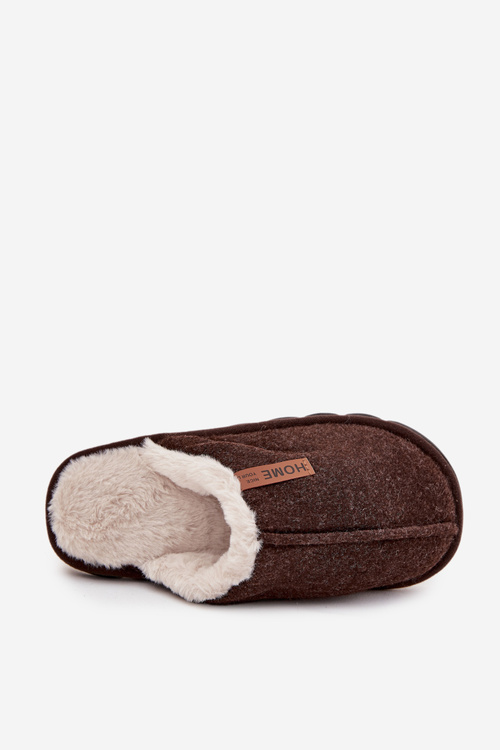 Men's slippers lined with warm fur chocolate Darielle