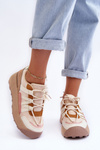 Women's Suede Sports Shoes on Platform Beige Rohan