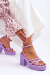 Fashionable High Heels Sandals With Straps Violet Shemira