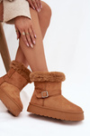 Women's Snow Boots On Platform With Buckle And Fur Camel Jesella