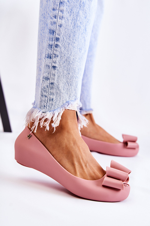 Women's Rubber Ballerinas With A Bow Pink Florret