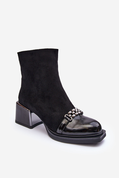 Suede Boots On Massive Block SBarski MR870-70 Black