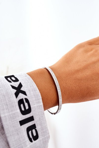 Steel Bracelet With Cubic Zirconia Silver