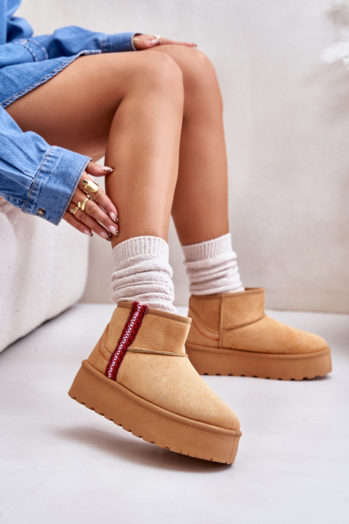 Women's Snow Boots On Platform Insulated Camel Lomessa