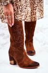 Women’s Boots On High Heel Leather Cognac High Rosemary