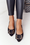 Suede Ballerinas With A Buckle Sergio Leone BL623 Black