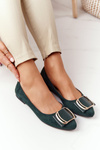 Suede Ballerinas With A Buckle Sergio Leone BL623 Zelené