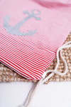 Women's Navy Handbag Red Beach Bag