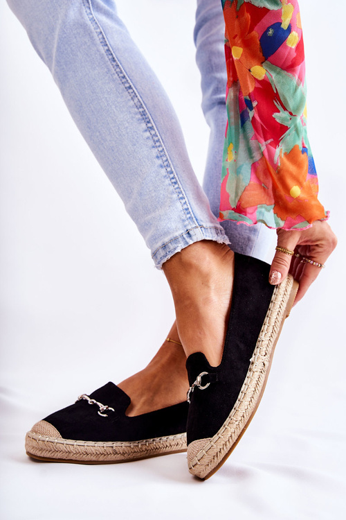 Espadryle Klasyczne Wsuwane Damskie Czarne Oresa