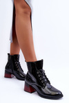Heeled Lacquered Boots Black Luloshe