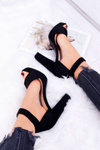 Women's Stiletto Heeled Sandals Suede Black ShakeUp