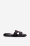 Flat Sandals With Cutouts And Decoration Black Bohalis
