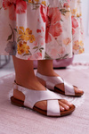 Women's Flat Leather Sandals Laura Messi Pink 1960