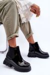 Sztyblety Workery Damskie Lakierowane Czarne Brizora G1805