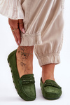 Women's Suede Loafers Green Clorie