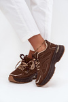 Women's Sports Sneakers With Double Lacing Chocolate Annelie
