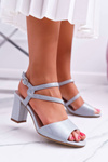 Women's Stiletto Sandals Sergio Leone SK844 Lacquered Grey Tres