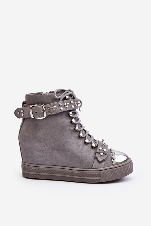 Women's Insulated Wedge Boots With Jets Suede Black Lu Boo