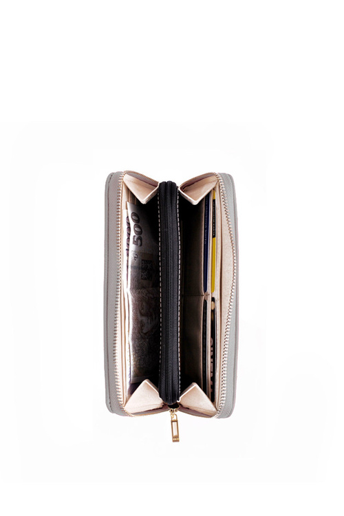 Large Women's Zip Wallet Grey Hailey