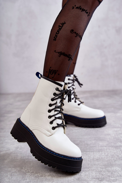 Women's Tied Boots Glany White Callie