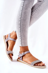 Sandals With Cubic Zirconia S.Barski 701-18 Grey