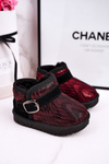 Children's Snow Boots With Fur Red Black Dreamy