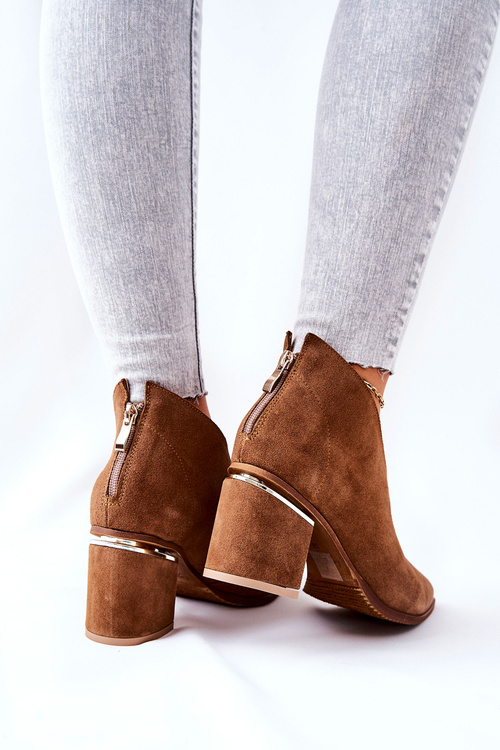 Heeled Leather Boots Laura Messi Brown 2344