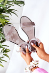 Rubber Sandals With Glitter Grey Beach Time