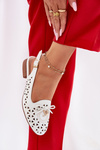 Perforated Ballerinas With Open Heel White Navinnia