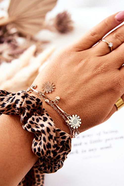 Bracelet with Pendants Flower Zirconia Gold Navali