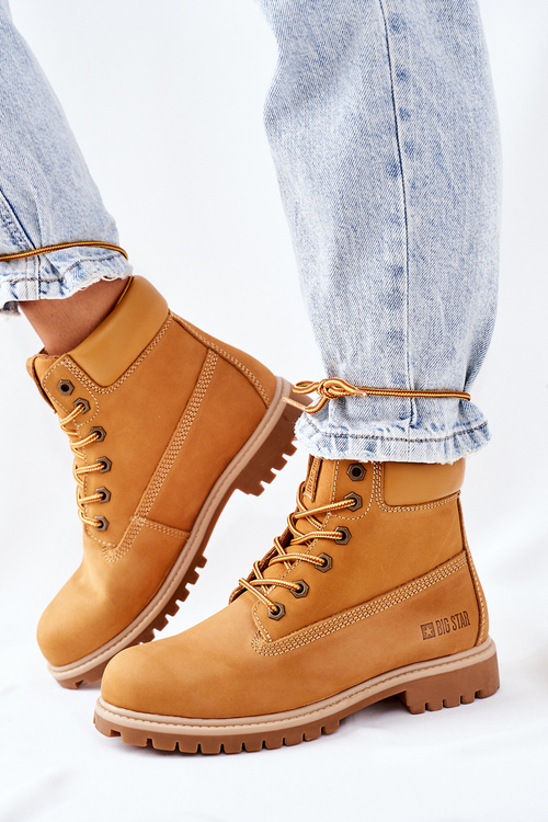 Women's Leather Hiking Boots Big Star II274447 Camel