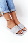 Women's Rubber Slippers Grey-Silver Let's Swim