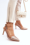 High Heels with Embellishment D&A MR1966-11 Champagne